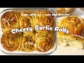 Soft Pillowy Cheesy Garlic Rolls | 🤍 | Bake with me | 🤍 | Relaxing rain and thunder