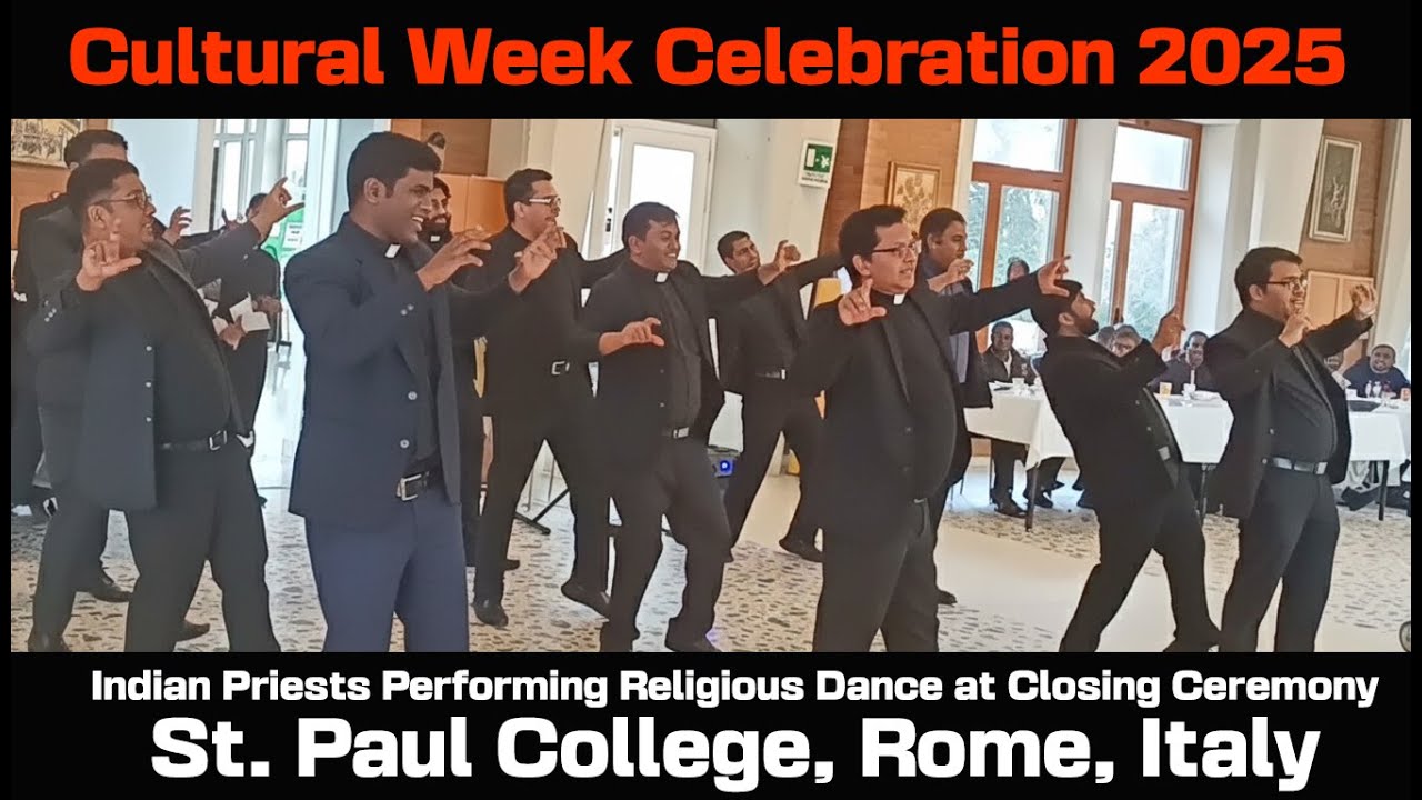 Indian Priests in Black Performing at Closing Ceremony of Cultural Week 2025 Programme, Rome Italy