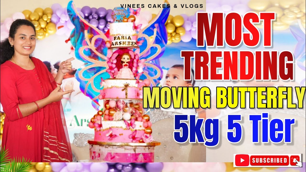 5kg 5 tier moving butterfly cake fixing on delivery location | cake setup | how to fix butterfly
