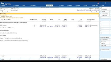 Tally TDL GSTR-2A Portal Data Import on GSTR-2A Reconciliation Report
