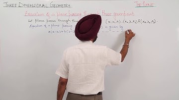 MUST SEE l ICSE 12 MATH | ISC PLANE |  Equation of Plane passing through three given points l L5