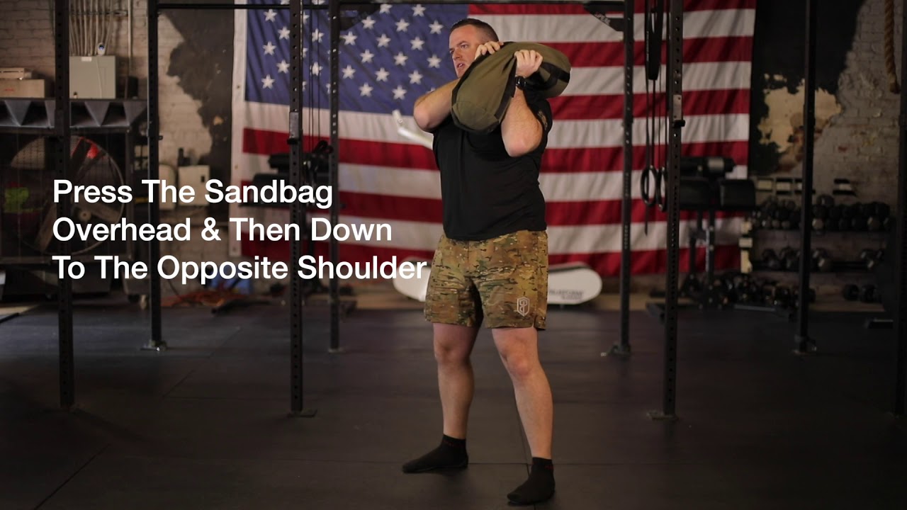 Sandbag ShouldertoShoulder Press YouTube
