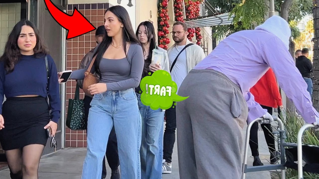 Old Man Farts On Rich Pretty Girls Of Beverly Hills!!