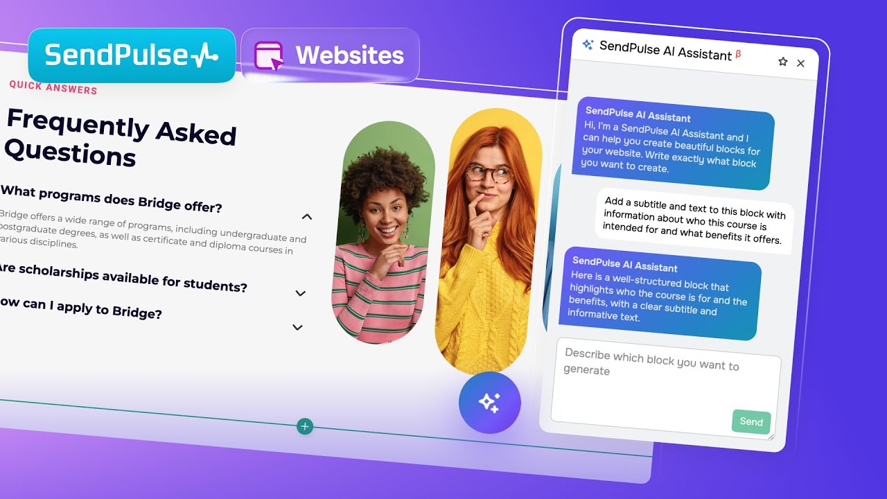 Как создать блок  сайт с помощью AI