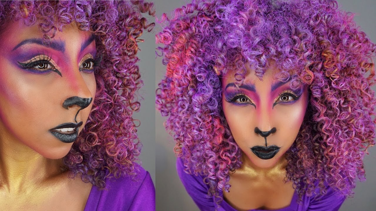 Fierce Purple Lion Halloween Makeup by Goldie Starling