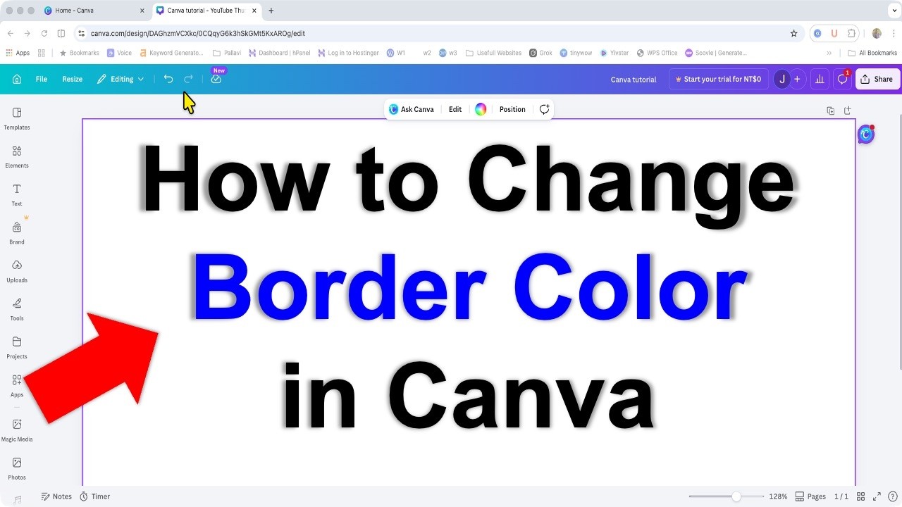 How to Change Border Color in Canva -Table Picture & Shape - YouTube