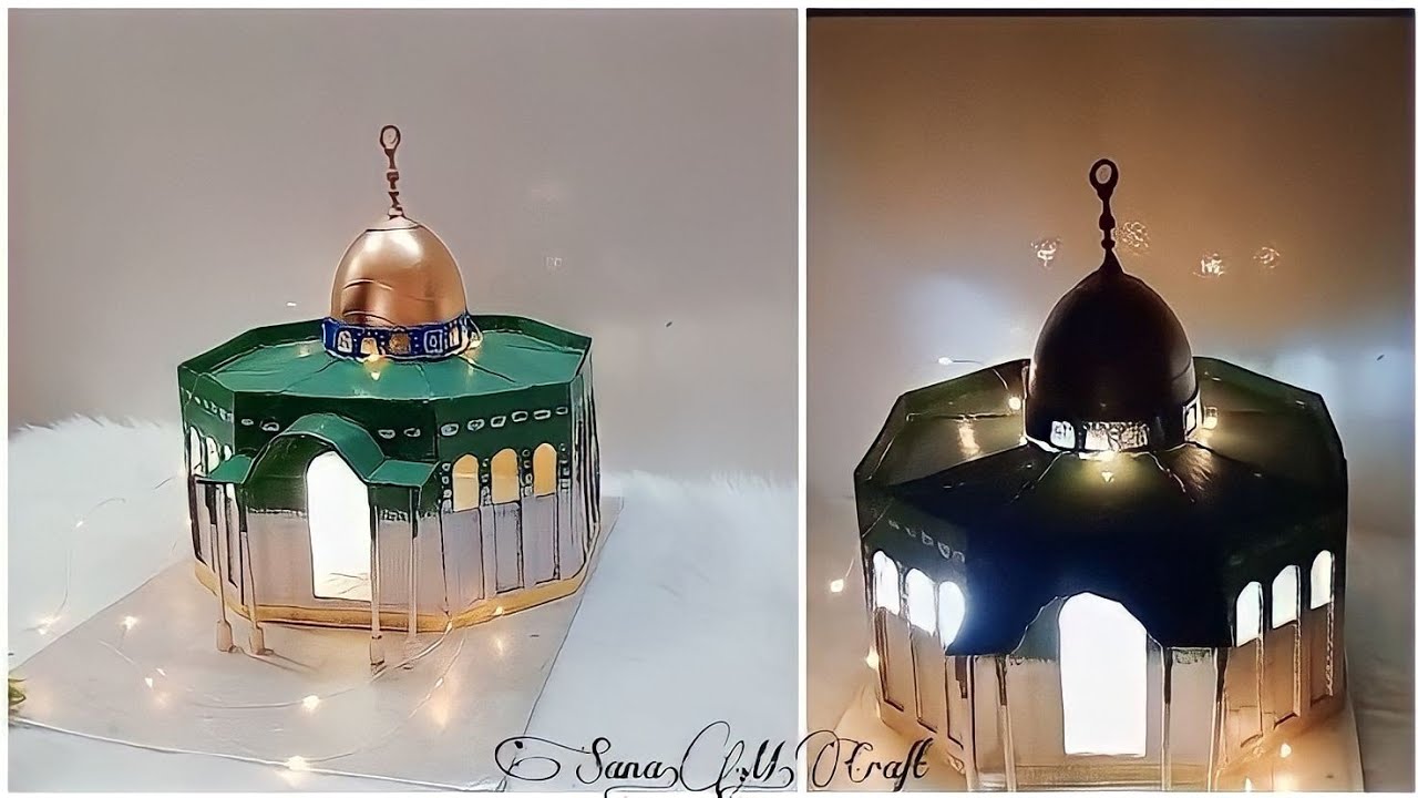 مجسم مسجد قبة الصخره من الكرتون | مجسم المسجد الاقصى | How to make a model of Al-Aqsa Mosque
