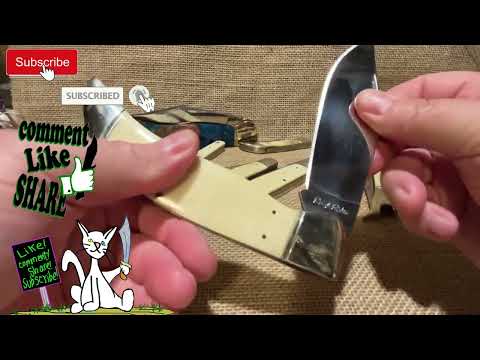 Rough Rider Single Blade Traditional Knives in White Smooth Bone