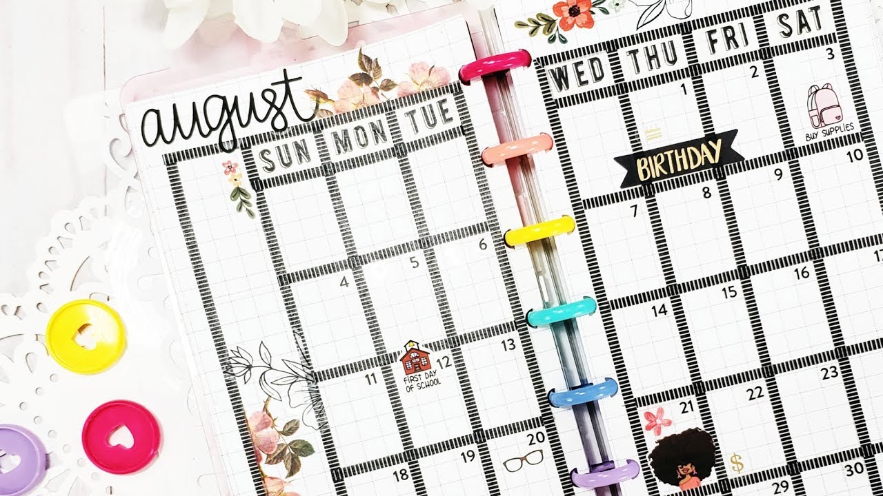 How To Make a MONTHLY CALENDAR Template PLAN WITH ME August 2019 From ...