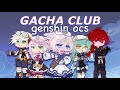 Genshin gacha ocs || Genshin impact oc codes || Gacha club || Part 3 || fluery
