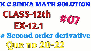 k c sinha math // second order derivative // BSEB 12th math solution