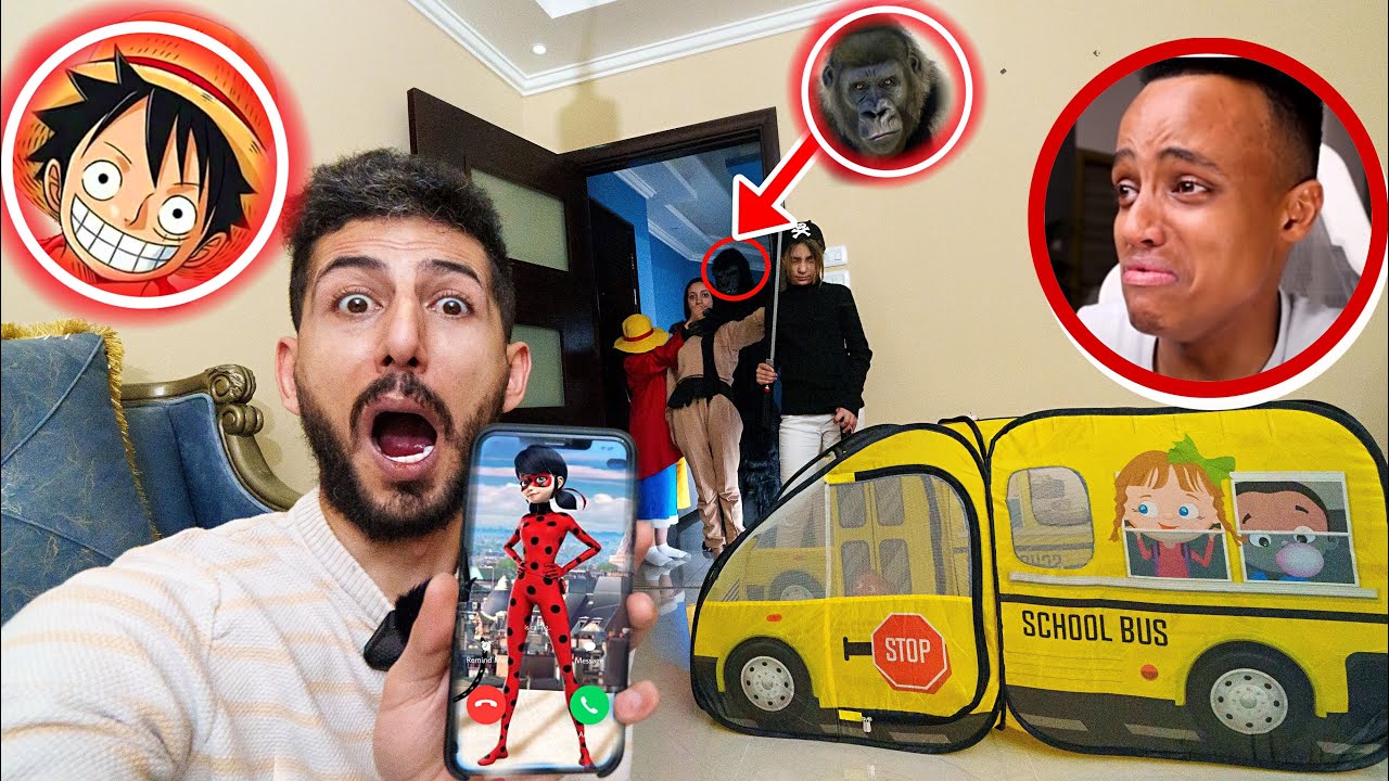 دعسوقة الشريرة خطفت ابو فله ولوفي وزوري والقرد الشرير خطفو رحمه باص المدرسة السبب !!