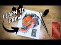 How to draw an Oni Demon (Traditional Japanese tattoo)