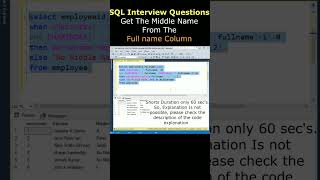 sql interview questions get the middle name from the full name #sqlserver