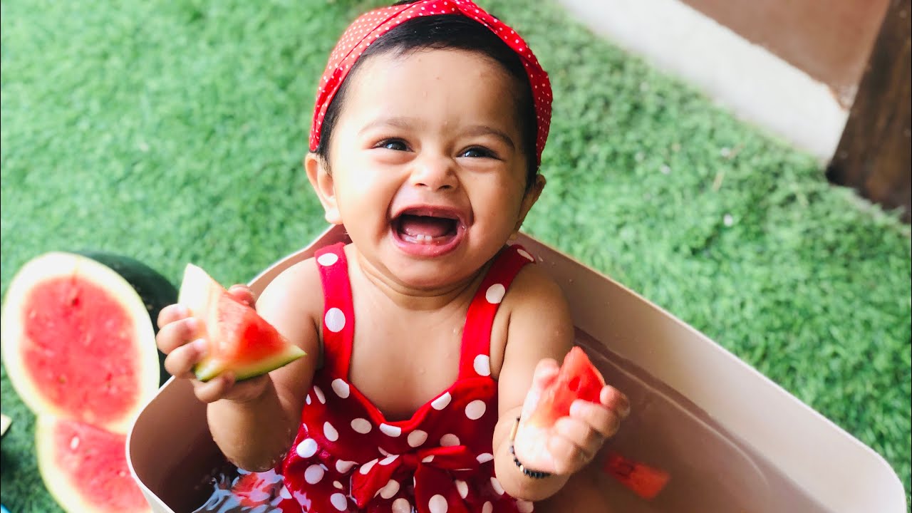 Watermelon baby photoshoot/baby photoshoot idea/baby photoshoot at home