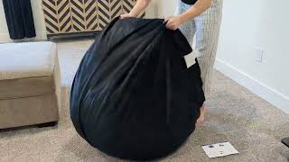 lilanoon 3FT Bean Bag Chair with Ultra Soft Velvet Cover Bean Bag Sofa with Memory Foam Bean Bag screenshot 3