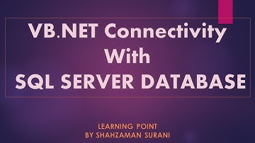 VB.NET Connectivity with SQL Server Database in Urdu/Hindi