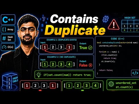 LeetCode 217 | Contains Duplicate | C++ Solution Using Hash Set