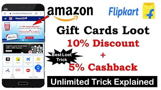 Save 15% Amazon Flipkart Gift Cards || SmartBuy Gyftr Bug || Unlimited Trick Explained