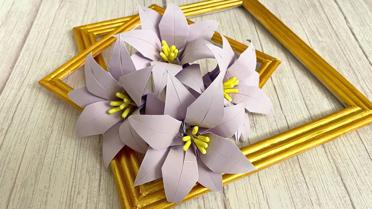 【DIY紙藝】百合花摺紙教學,一張紙摺出優雅立體花!|愉樂生活ORIGAMI 摺紙 紙花 百合花 DIY 手作 Origami 紙藝 教學 紙 ...