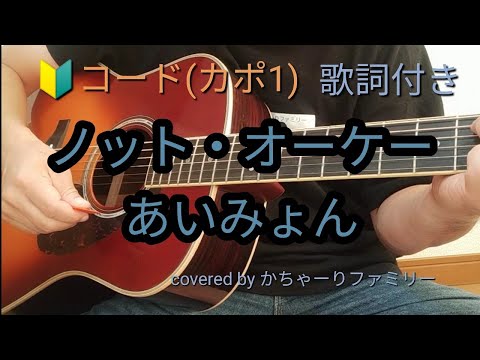 あいみょん「ノット・オーケー」初心者コード【歌詞付き】ギター演奏【歌ってみた】cover
