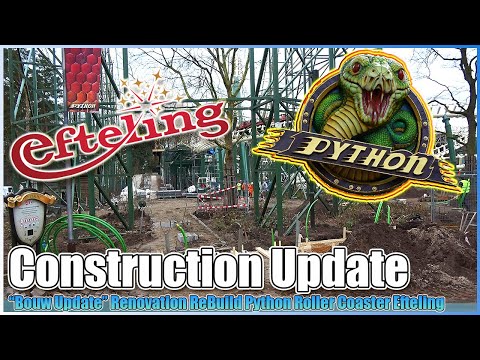🏗️Python Efteling🎢Construction Update✨Roller Coaster👷Renovation Testing Rebuild BouwUpdate