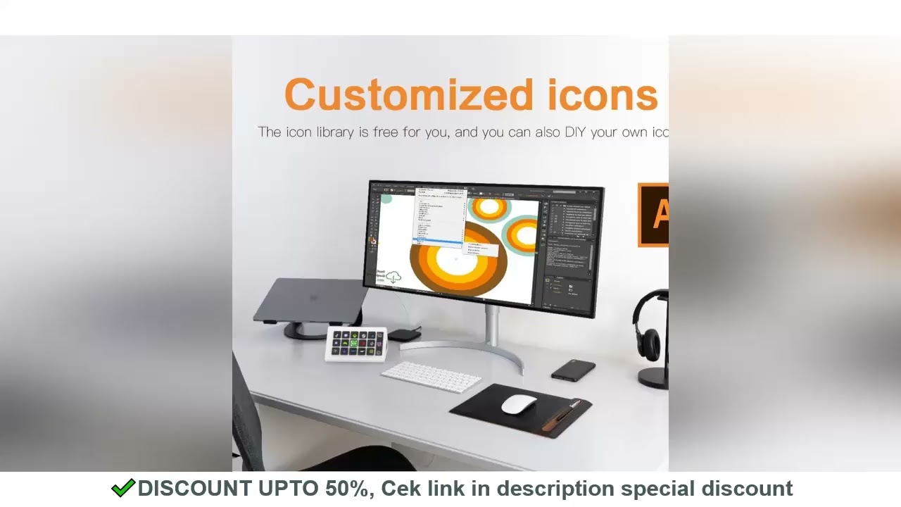 293s StreamDeck Mini Visual Keyboard LCD Button 15Keys Live Content Creation Controller Custom