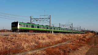 1862E 高崎線 E233系 E-08編成 普通 高崎行 岡部～本庄間通過