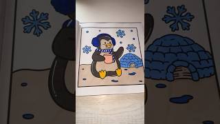 Cozy penguin🐧❄️ #asmrcoloring #coloring #coloringbook #relaxing #relaxingcoloring #coloringpages
