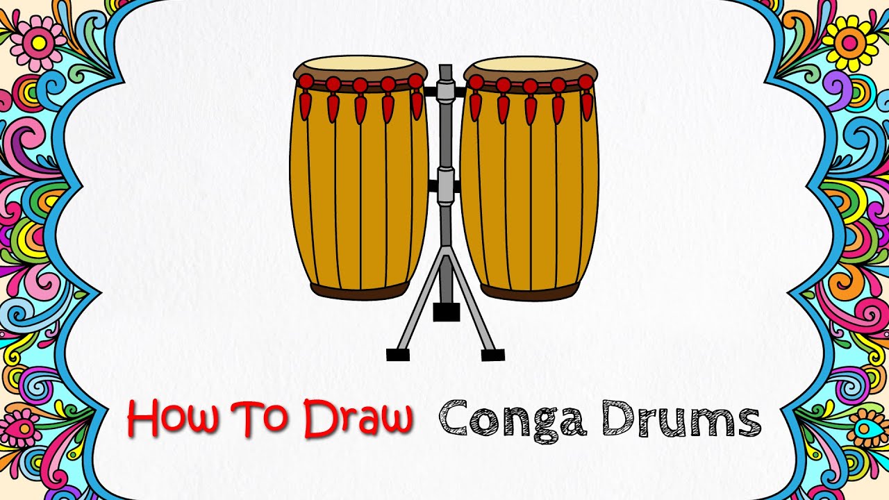 How to draw Conga Drums How to draw Conga Drums Cool Colors YouTube