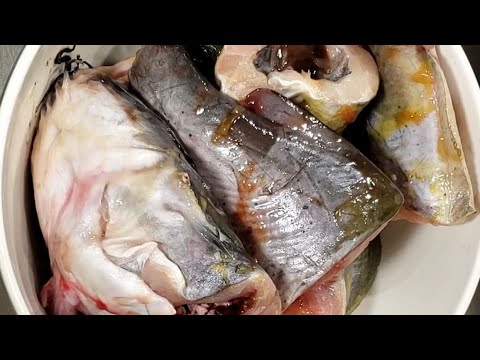 HOW TO CLEAN   WASH CATFISH with hot water TO REMOVE SLIME / fast and easy way to clean fish