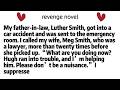 My father-in-law, Luther Smith, got into a car accident and was sent to the emergency room. I called