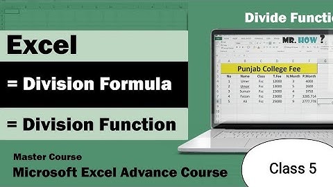 How To Use Divide Formula In Excel In Urdu and Hindi |How Now 22| Division Formula Class 05
