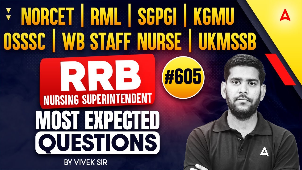 NORCET | RRB Nursing Superintendent | All Nursing Exam | Most Important MCQs Question #605 #Nursing