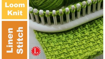 How to Loom Knit the Linen Stitch Pattern on Long and Round Looms : Learn with Yarn in Front Stitch