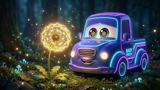 😴 Deep Sleep in the Magic Field 🌼| Neon Truck Dark Screen Animation for Kids | #sensorysleep