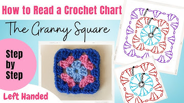 How to Read a Crochet Chart - Follow a Crochet Chart - Granny Square Crochet Chart - Left Handed