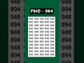 Are you genius? Try this focus test - find 984 #Shorts