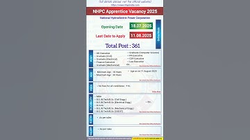 NHPC Apprentice Vacancy 2025 | Apprentice New Vacancy 2025