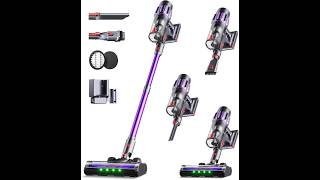 Cordless Vacuum Cleaner,650W 55KPA 80Mins Vacuum Cleaners for Home with Self-Standing