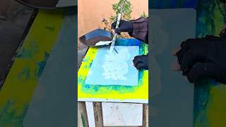 ❤️MashaAllah Calligraphy painting Canvas | Vibrant Neon Abstract Art#shorts