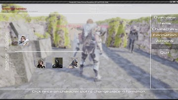 Turn-based JRPG in game menu and fuctionalities