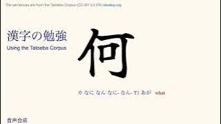 Kanji 79: 何 (Tatoeba Corpus Sentences) Reading & Listen and Repeat Practice