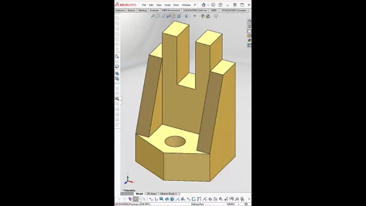 Engineering Drawing Exercise | Third View Construction and 3D Object. Exercise 3.01.01a