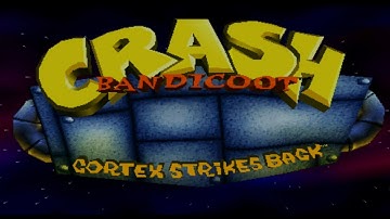 crash bandicoot 2 cortex strikes back (ps1) title screen, intro, start up - 4k 60fps
