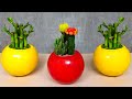 Making beautiful small flower pots from cement at home