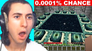 Reacting to Minecraft's luckiest moments OF ALL TIME...