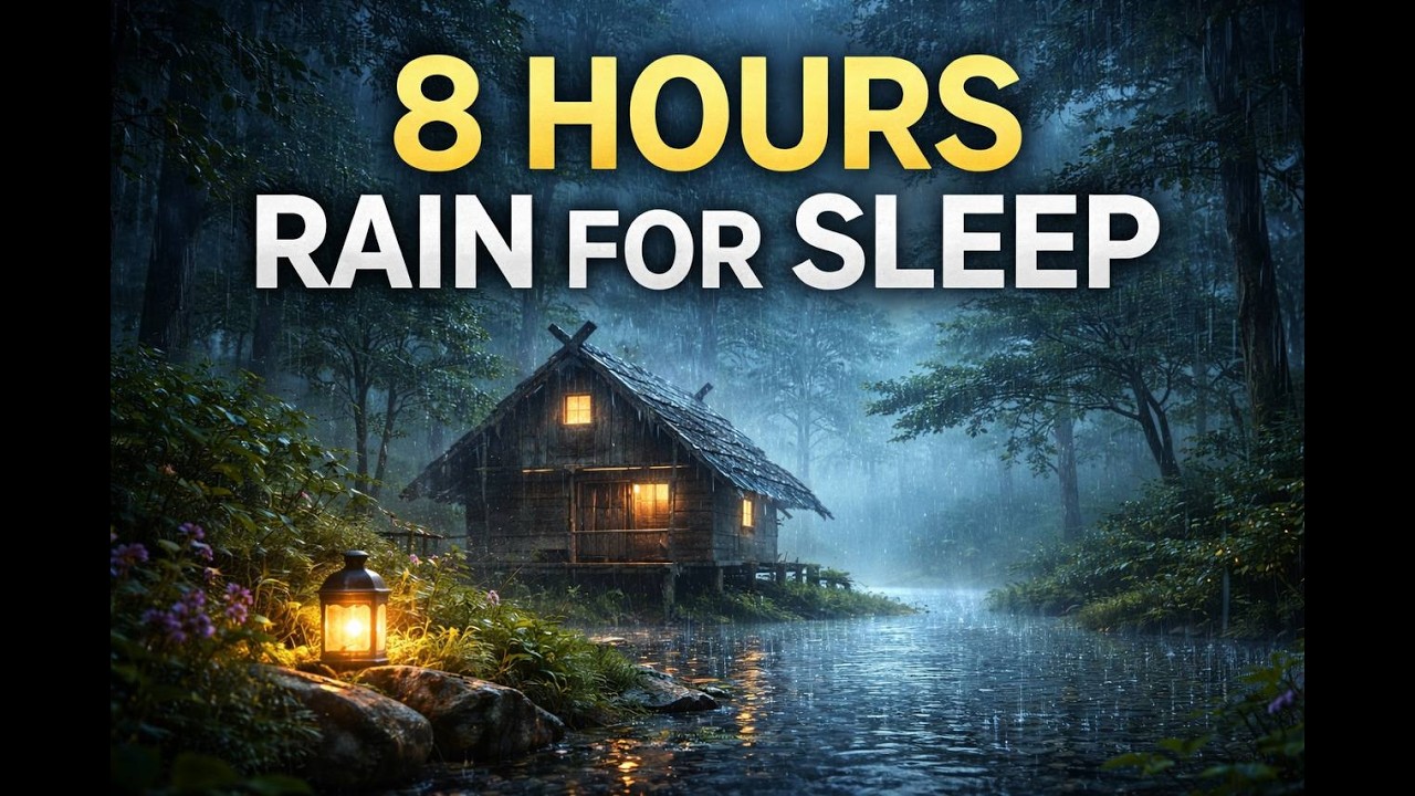 8 Hours of Rain in a Cozy Forest Cabin 🌧️ Deep Sleep & Relaxing Night Ambience