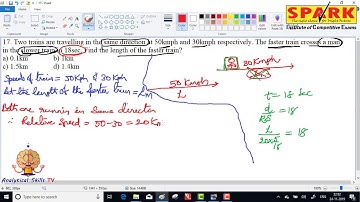 Time and distance || Question 17 ||  Spark Institute ||  Easy Arithmetic ||  Krishna Sir