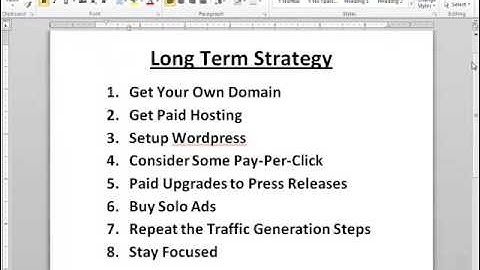 No Cost Income System Video 26 Your Long Term Online Strategy